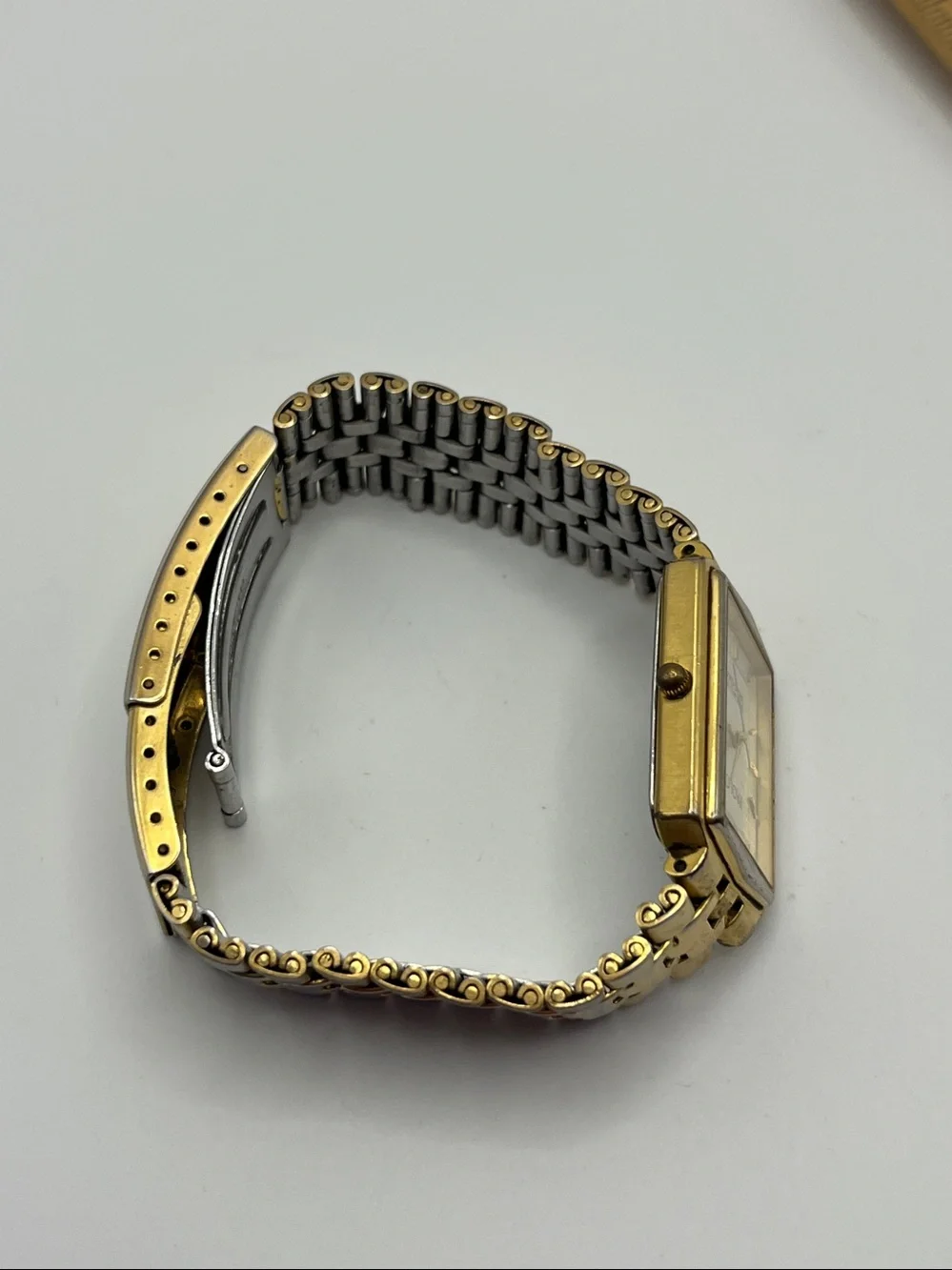 Paolo (Designed by Paolo Gucci) Gold Tone Rectangular Dress Smartwatch